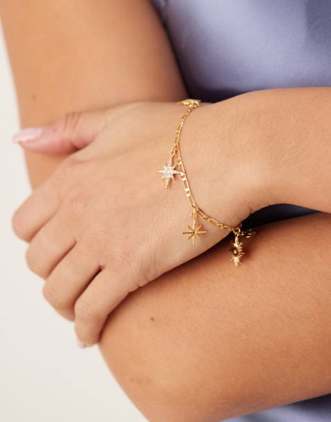Orelia – Guldpläterat armband med stjärnhängen - view 1