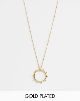 Orelia – Guldpläterat halsband med ringformat hängsmycke