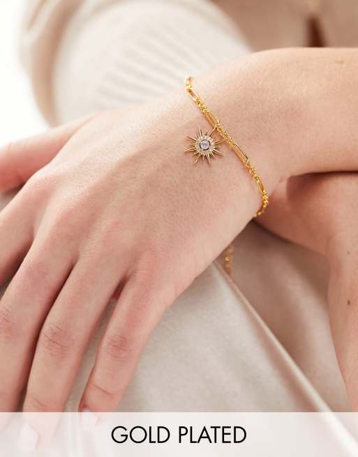Orelia – Guldpläterat kedjearmband i vintagestil med stjärna