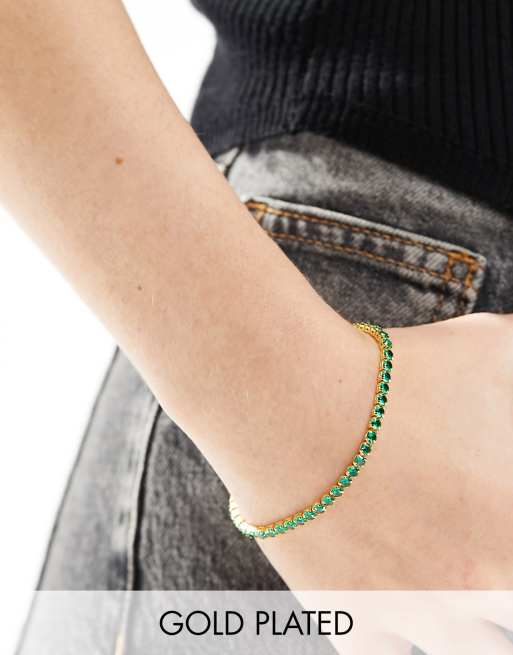 Orelia – Guldpläterat tennisarmband med kristaller 