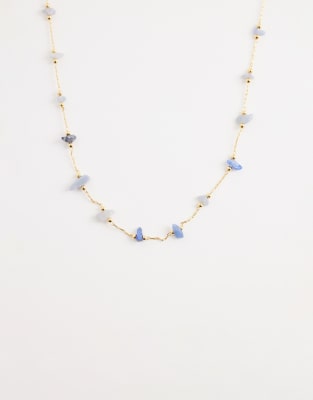 Orelia - Halskette mit 18-Karat-Vergoldung und Halbedelsteinen-Goldfarben