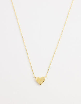 Orelia - Halskette mit 18-Karat-Vergoldung und Herzdetail-Goldfarben