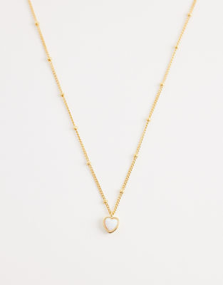 Orelia Orelia heart charm necklace in 18k gold plated