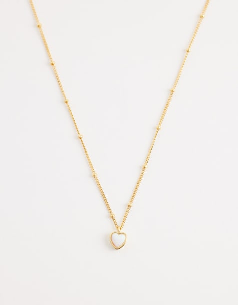 Orelia heart charm necklace in 18k gold plated - view 1