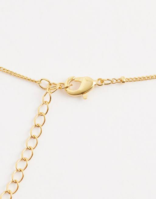 Orelia heart charm necklace in 18k gold plated, 4 of 4
