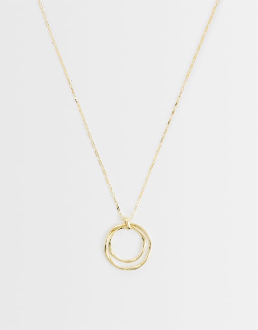Orelia interlocking open ribbon long statement necklace in 18k gold plated, 2 of 4