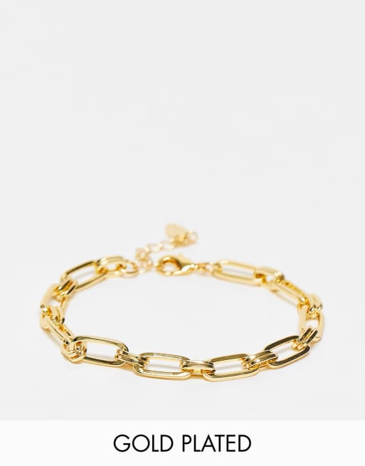 Orelia – Kettenarmband mit 18-Karat-Vergoldung und ovalen Gliedern