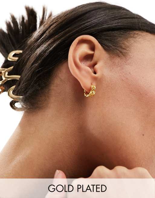 Orelia – Kleine Vintage-Creolen mit 18-Karat-Vergoldung und Ketten-Design