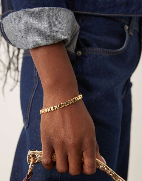 Orelia – Kreuz-Tennisarmband mit 18 Karat Vergoldung - view 1