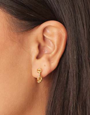 Orelia Orelia mariner chain hoops in 18k gold plated