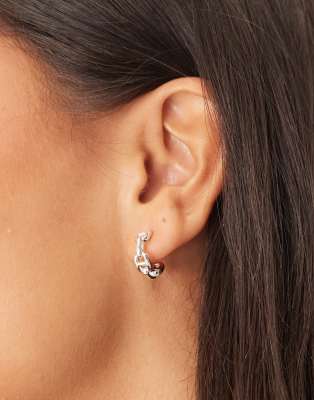 Orelia Orelia mariner chain hoops in sterling silver plated