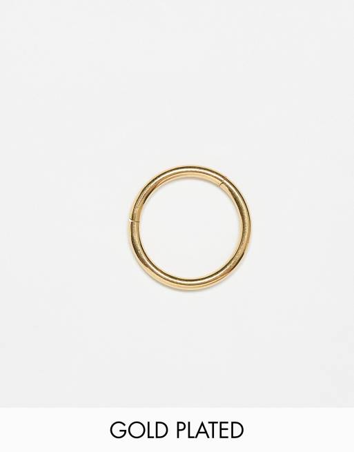 Orelia - Met goud vergulde metalen ronde conch oorbel van 10mm met kliksluiting in lichtgoud