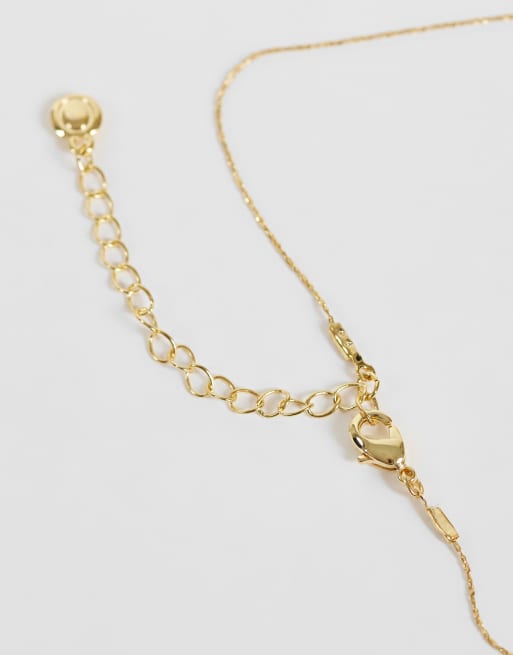 Orelia micro star thread thru collar necklace in 18k gold plated, 4 of 5
