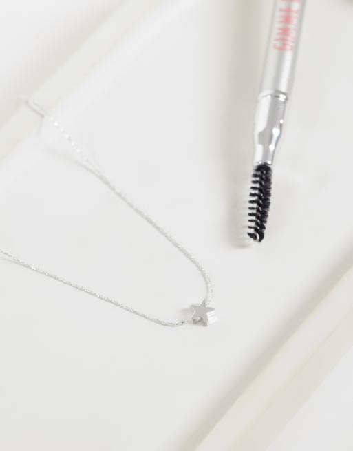 Orelia micro star thread thru collar necklace in silver, 2 of 4