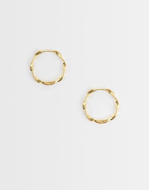 Orelia mid size ribbon hoops in 18ct gold plated, 2 of 4