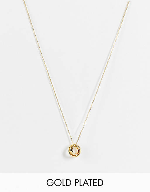 Orelia mini interlocking pendant necklace in gold plate