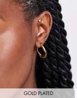 Orelia Orelia minimal hoop earring in gold plate