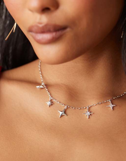 Star Necklace with Cubic Zirconia Gold-plated Sterling Silver Adjustable Length Star Necklace with Cubic Zirconia Gold-plated Sterling Silver Adjustable Length