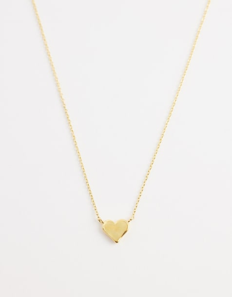 Orelia molten heart stationed necklace in 18k gold plated - view 1