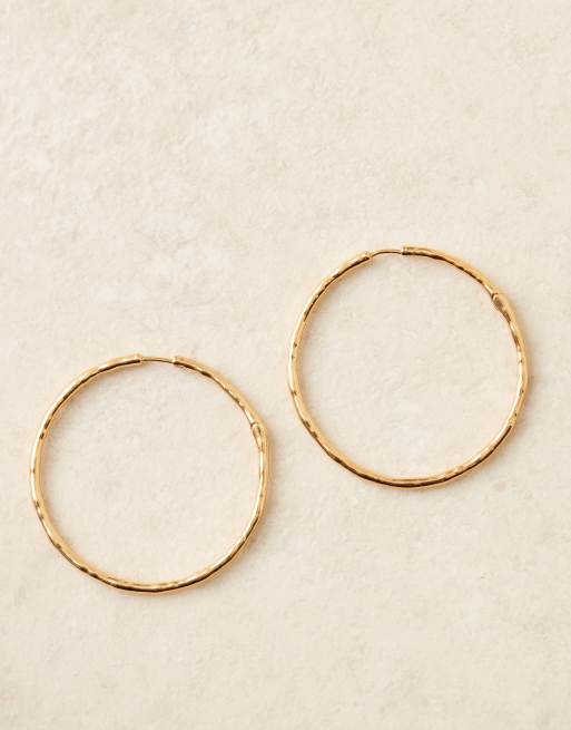 Orelia molten large hoops in 18ct gold plated, 2 of 3