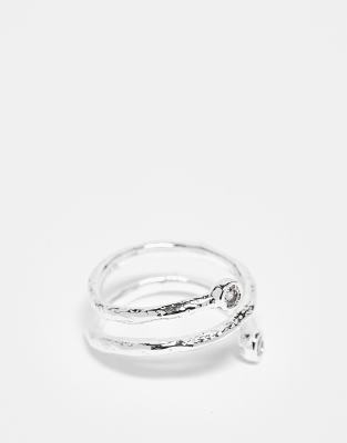 Orelia - Motel - Bague enveloppante en argent massif sertie de strass-Argenté