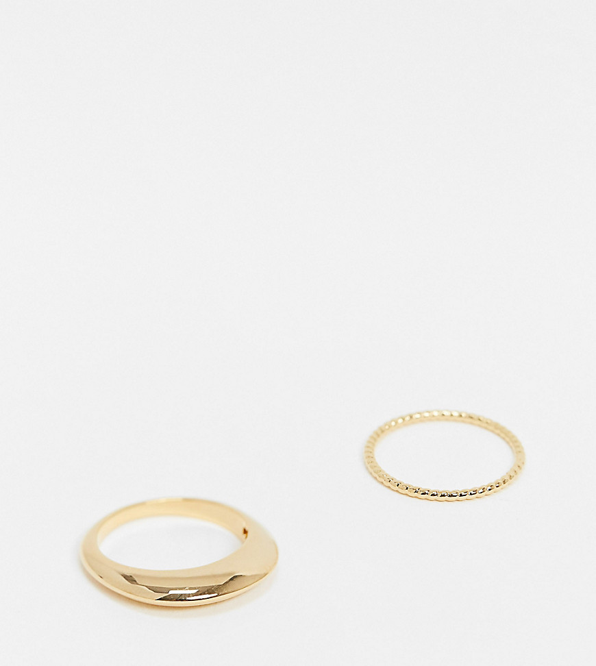 Orelia multipack dome and patterned ring in gold plated