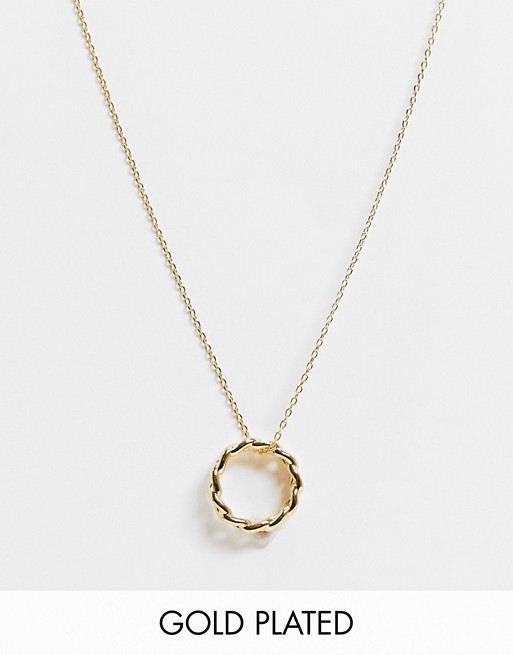 Orelia necklace in gold plated with open circle pendant