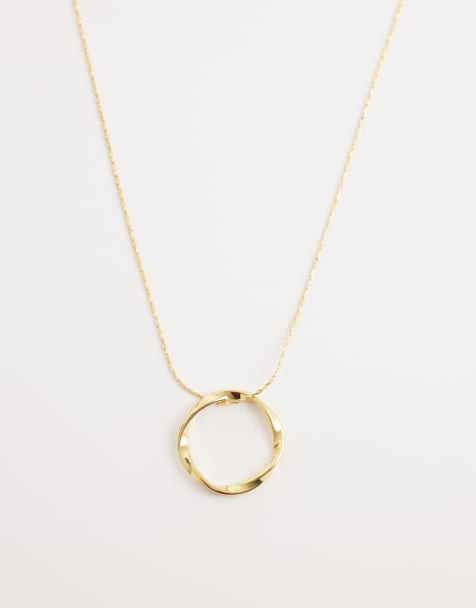Orelia open circle chain necklace in 18k gold plated - view 1