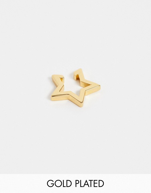 Orelia open star ear cuff in gold plated