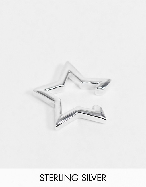 Orelia open star ear cuff in silver