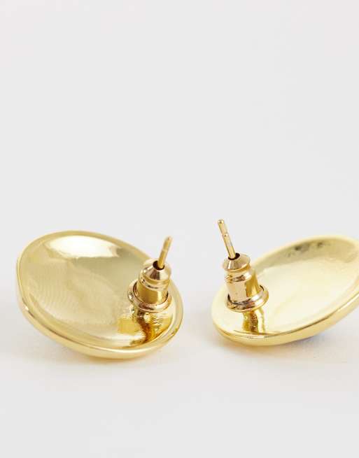 Orelia - Orecchini a bottone a spirale con occhio di tigre placcati oro 18 ct, 4 di 4