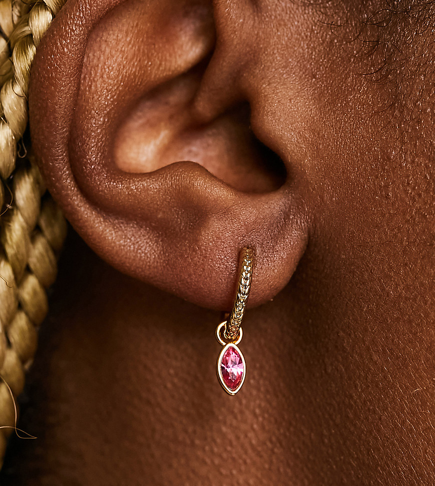 orelia - orecchini a cerchio placcati in oro con pendente con cristallo swarovski