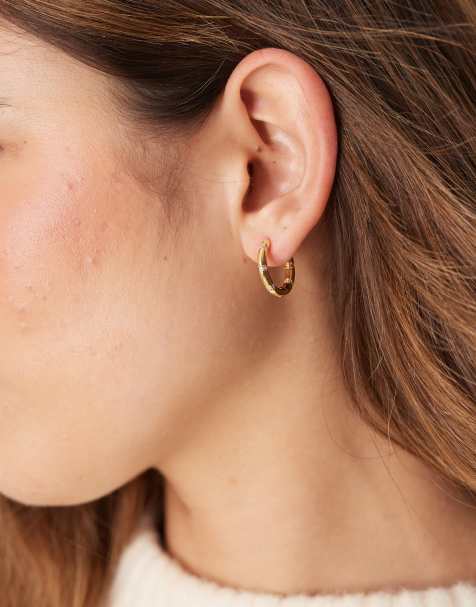 Orelia - Orecchini a cerchio placcati oro 18k con strass - view 1