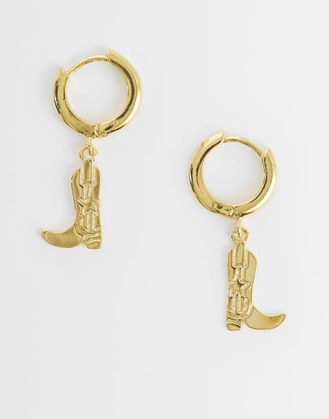 Orelia - Orecchini con ciondolo stivale da cowboy placcati oro 18 ct - view 1