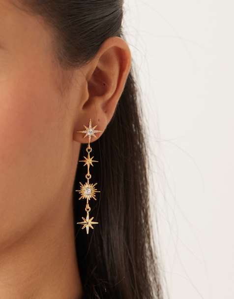 Orelia - Orecchini pendenti appariscenti placcati oro con stellina con cristalli - view 1