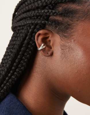 Orelia - Orecchino ear cuff incrociato in argento sterling