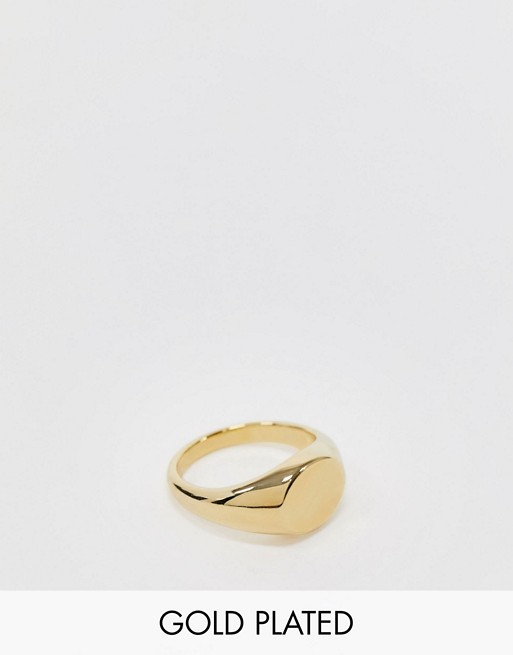 Orelia oval signet ring in gold plate