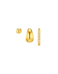 [Orelia] Orelia pack of 3 stud, teardrop and pave hoop earrings in 18k gold plated No Size Pale Gold