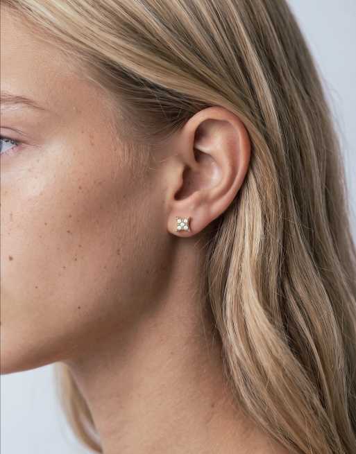 Orelia pave star stud earrings in 18k gold plated, 5 of 5