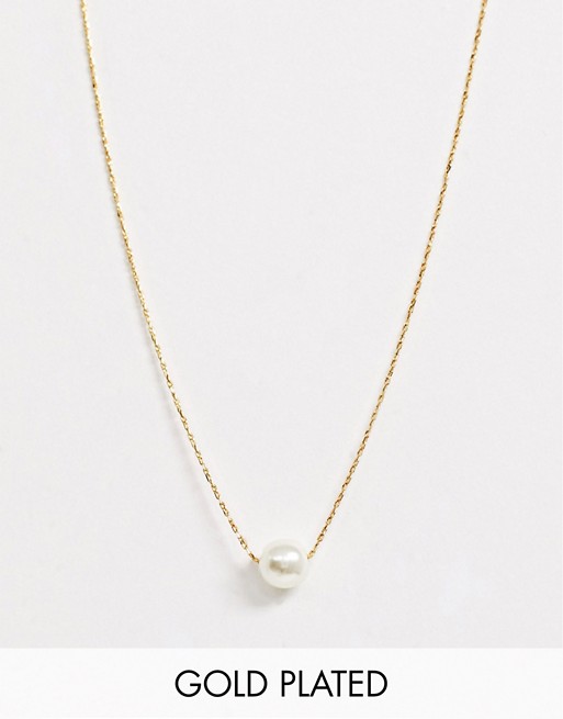 Orelia pearl necklace in gold plated