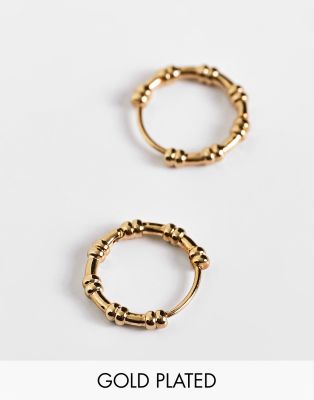 Créoles Bambou Doré Zag - Boucles D'oreilles Neuves Sans Emballage, Style Ethnique