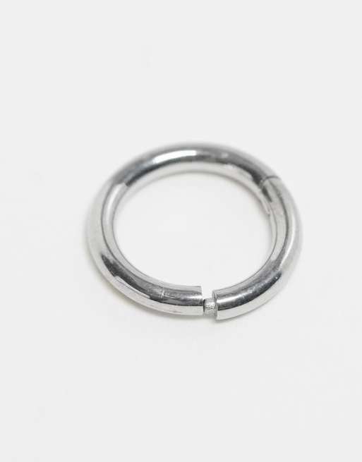Orelia - Petite piercing hélix style créole à cliquet 1,2 x 6 en argent massif, 4 de 4