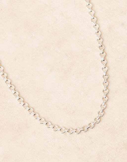 Orelia - Platte schakelketting in sterling zilver verzilverd, 2 van 3