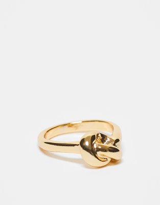 Orelia Orelia polished knot ring in 18k gold plated