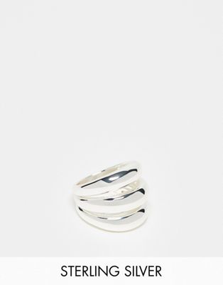 Orelia polished triple domed ring in sterling silver