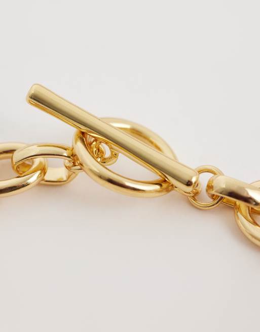 Orelia - Rektangulært armbånd med T-formet bar og 18 karat guldbelægning, 3 af 3
