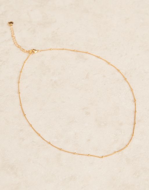 Orelia satellite chain necklace in 18k gold plated, 2 of 3