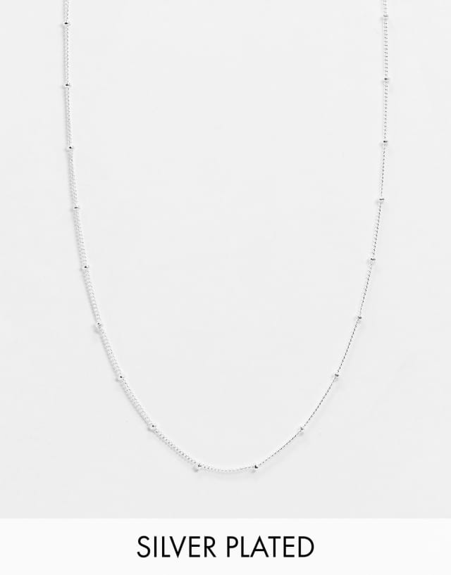 Orelia satellite single chain necklace in silver plate