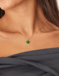 [Orelia] Orelia semi precious green stone pendant necklace in 18k gold plated No Size Pale Gold