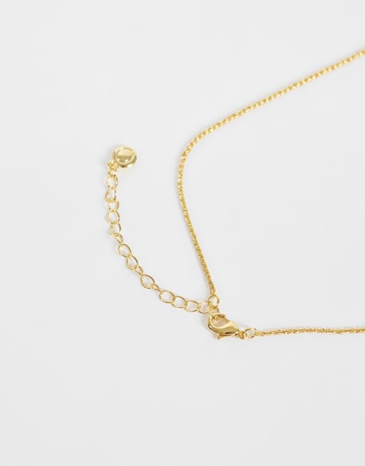 Orelia semi precious lapis charm necklace in 18k gold plated, 4 of 4